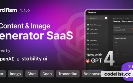 Artifism v6.2.0 - AI Content &amp; Image Generator SaaS - nulled