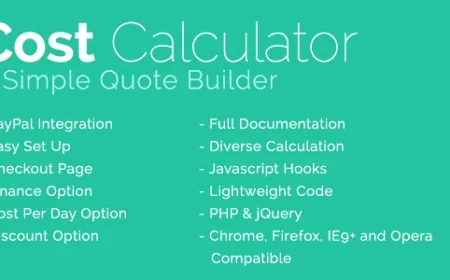 Cost Calculator With PayPal Integration