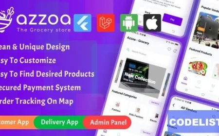 Azzoa v4.0.3 - Grocery, MultiShop, eCommerce Flutter Mobile App with Admin Panel