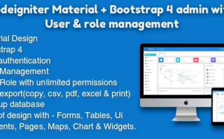 Codeigniter Material + Bootstrap 4 admin integration with user & role management