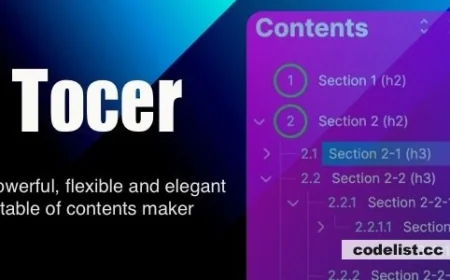 Tocer v4.1.0 - table of contents maker WordPress plugin (formerly Fixed Toc)