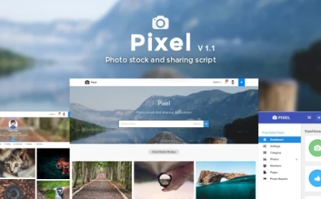 Pixel - Photo, Video stock & sharing script