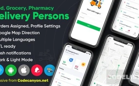 Delivery Person for Food, Grocery, Pharmacy, Stores React Native v1.0 - Wordpress Woocommerce App