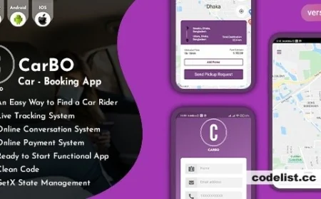 CarBo v1.0 - Online Car Booking Flutter App UI Kit