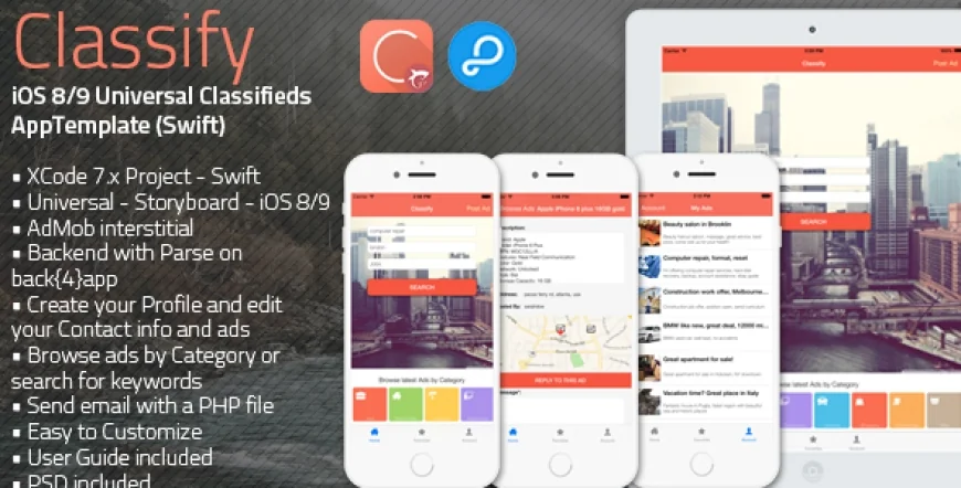Classify - iOS 8/9 Universal Classifieds App Template (Swift)