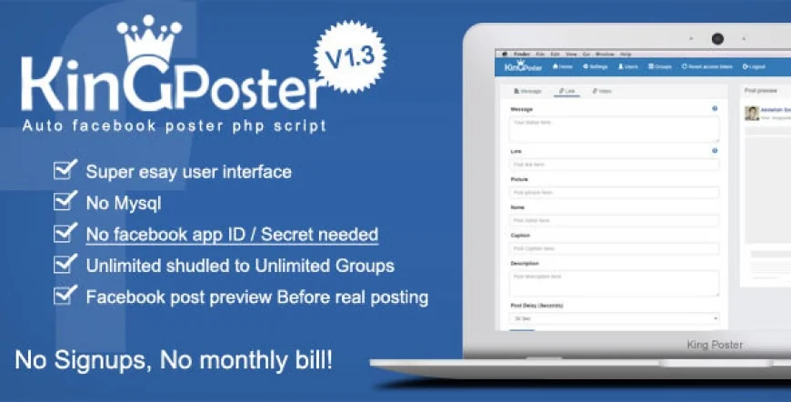 King poster - Facebook group auto poster script