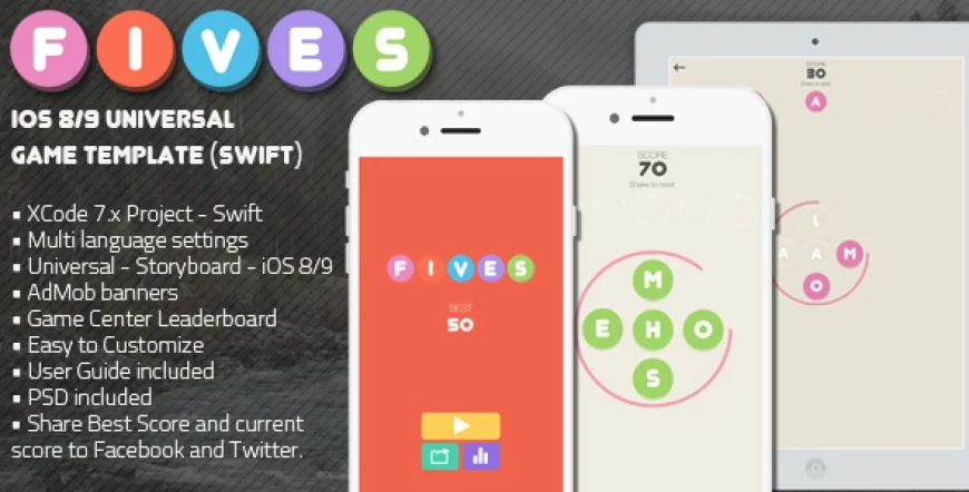 FIVES - iOS Multi Language Word Game Template (Swift)