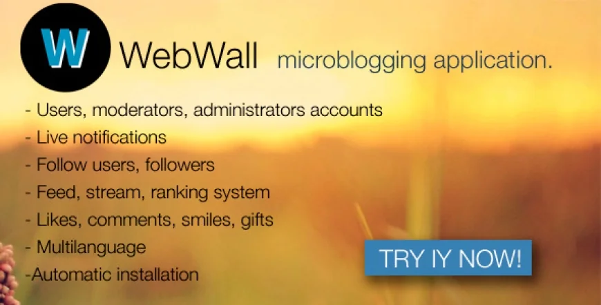 WebWall v1.1 - social microblogging application