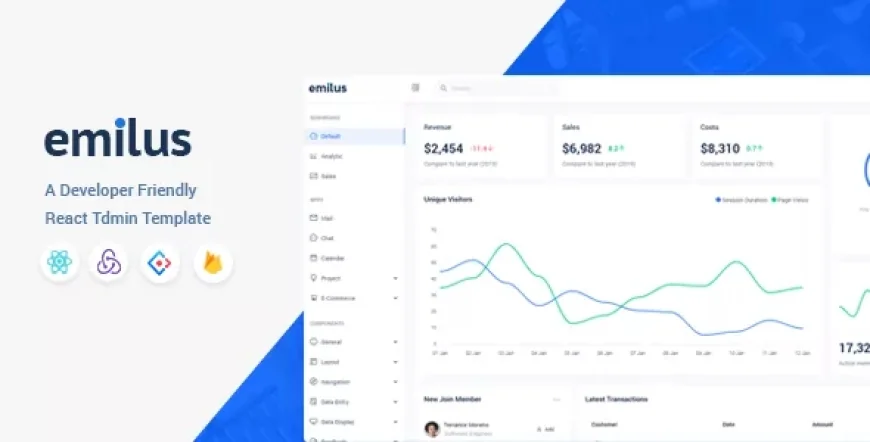 Emilus - React Admin Template v2.1.4