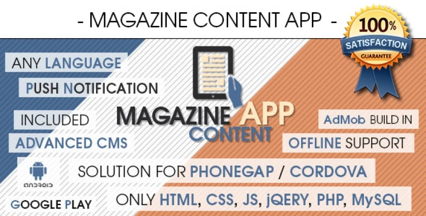 Magazine Content App With CMS - Android [ AdMob | Push Notifications | Offline Storage ]