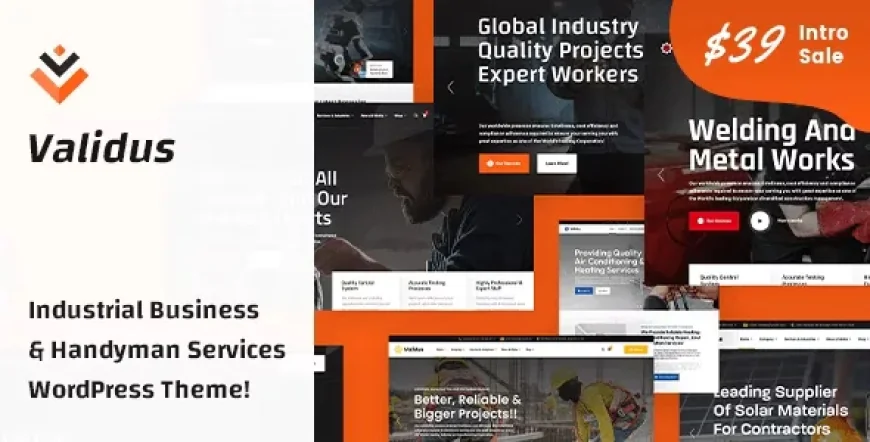 Validus - Industrial Business &amp; Handyman Services WordPress Theme