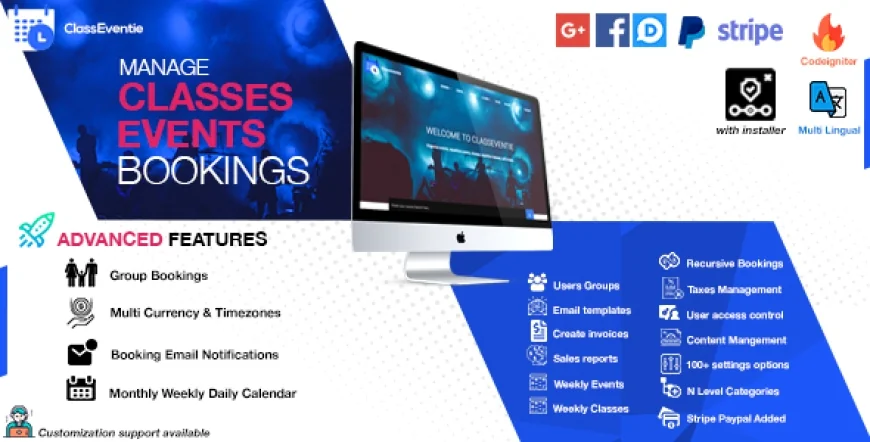Classeventie v2.1 - Online Classes And Events Booking