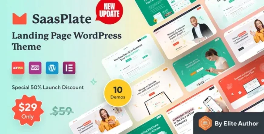 SaasPlate v1.2.8 - Creative SaaS and App Landing WordPress Theme