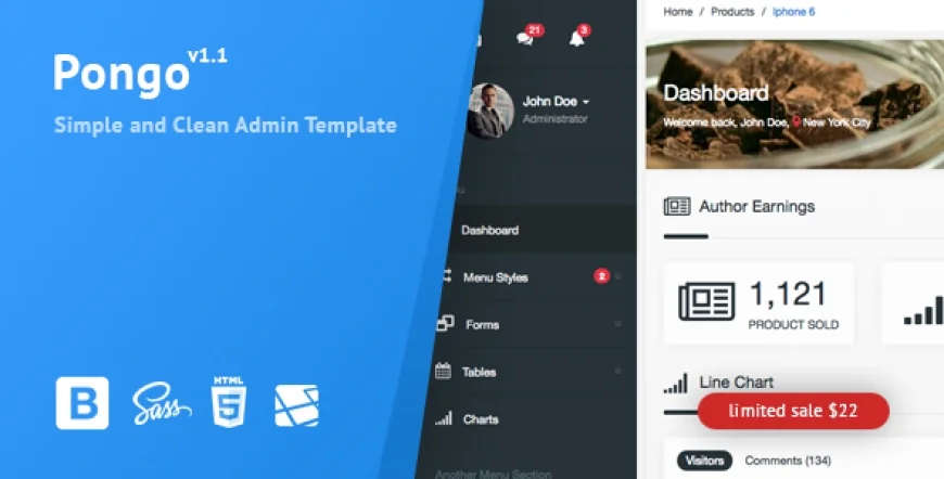 Pongo v1.1 - Laravel Admin Template + User Management + CRUD