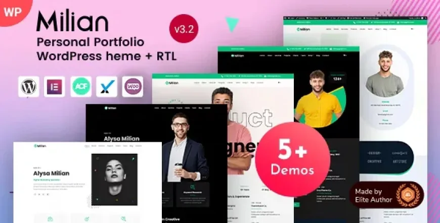 Milian v3.2 - Personal Portfolio &amp; Online Resume CV WordPress Theme