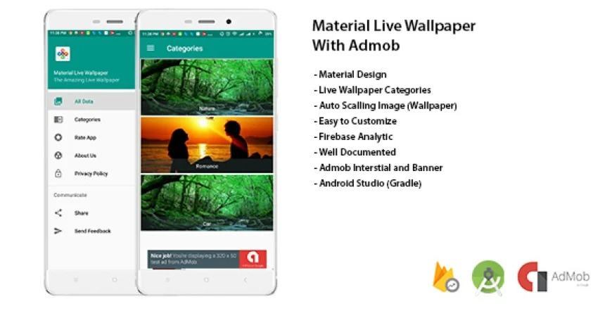 Material Live Wallpaper With Admob and Admin Panel