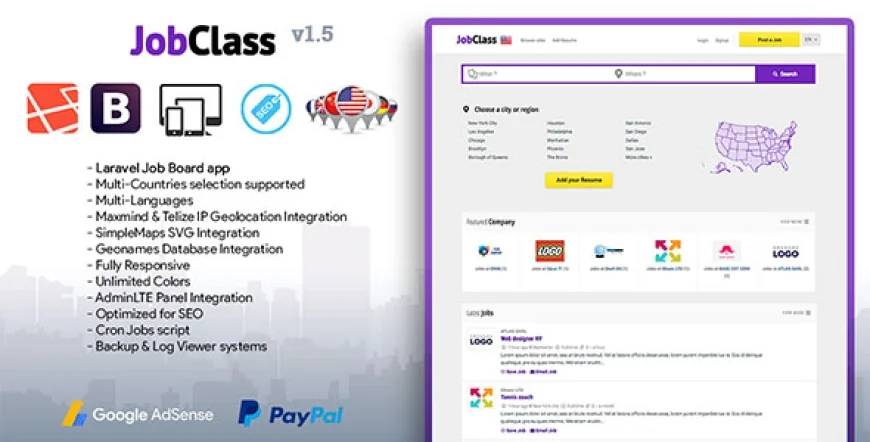 JobClass v1.5 - Geolocalized Job Board Script