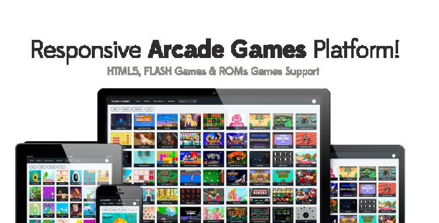 Responsive HTML5, Flash Games & ROMs Games Platform - Arcade Game Script v1.2.1