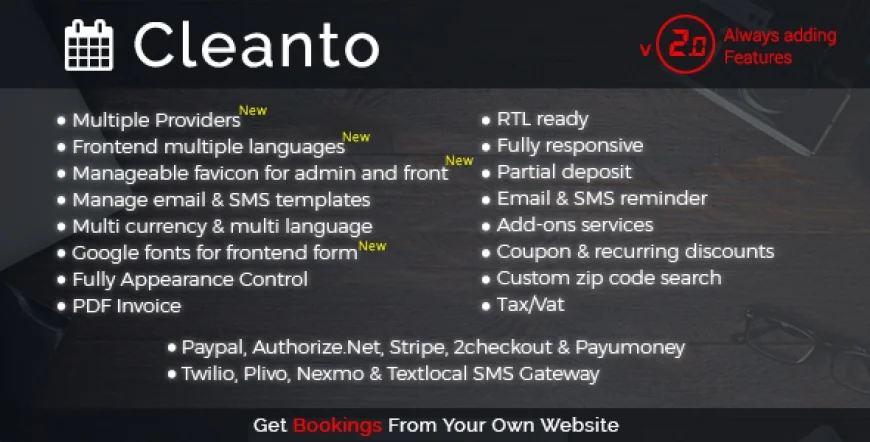 Cleanto v2.0 - Online Bookings for Cleaning Businesses