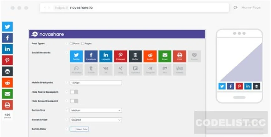 Novashare v1.5.6 - WordPress Social Sharing Plugin