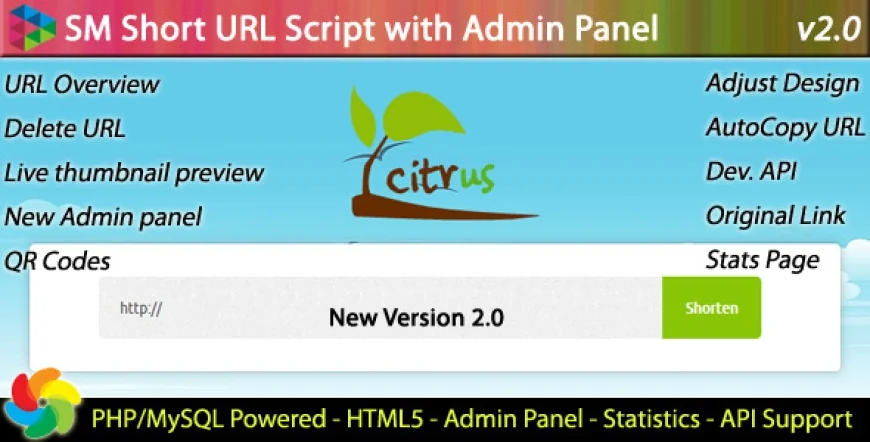 SM Short URL Script with Admin panel v2.5