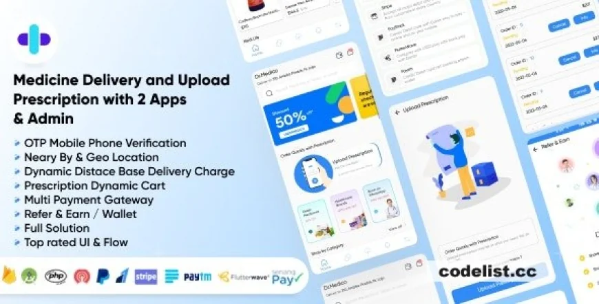DrMedico v1.3 - On Demand Pharmacy Delivery with Medicine Delivery and Upload Prescription App with 2 Apps &amp; Admin