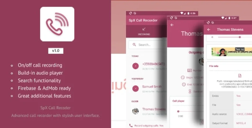 SpX Call Recorder - Advanced call recorder with helpful features and stylish user interface