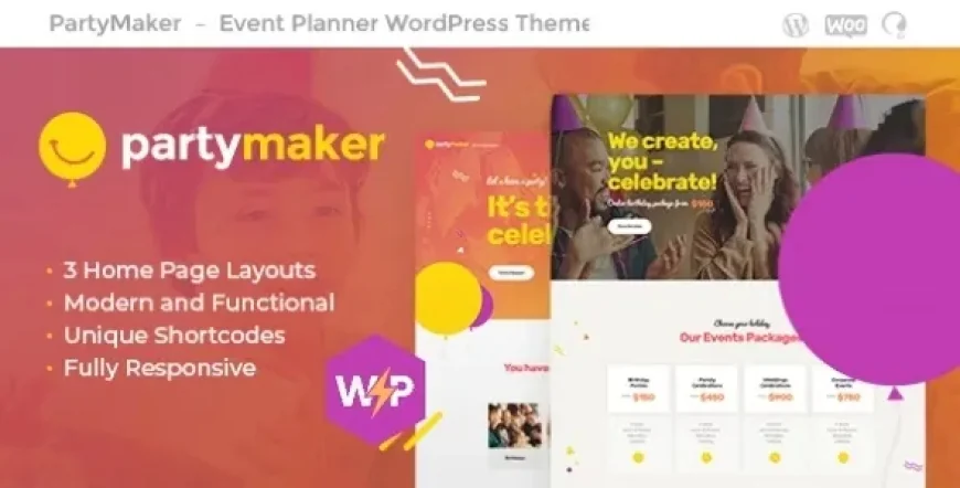 PartyMaker - Event Planner &amp; Wedding Agency WordPress Theme v1.1.12