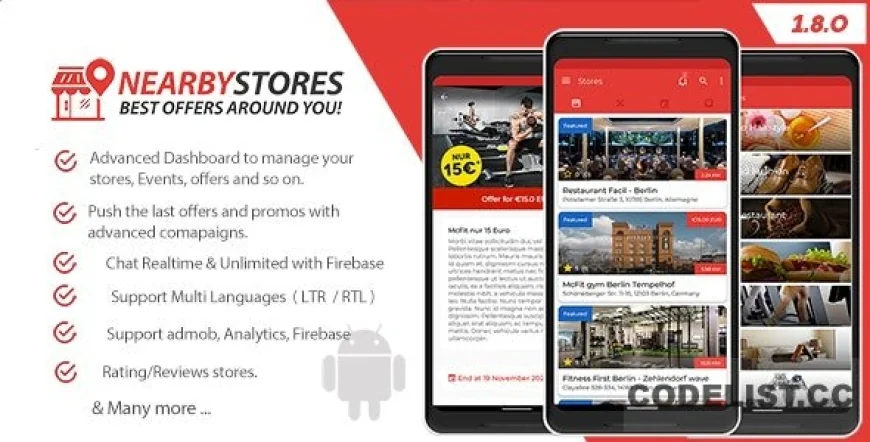 NearbyStores Android v1.8.0 - Offers, Events & Chat Realtime + Firebase - nulled