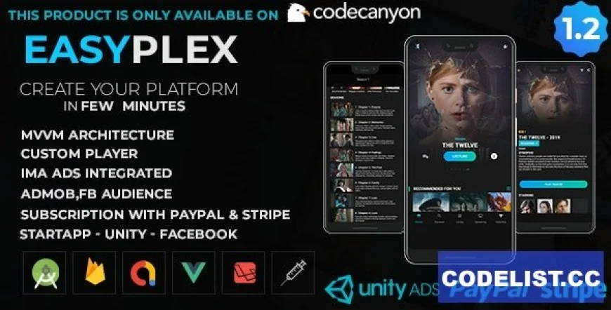 EasyPlex v1.2 - Movies - Live Streaming - TV Series, Anime