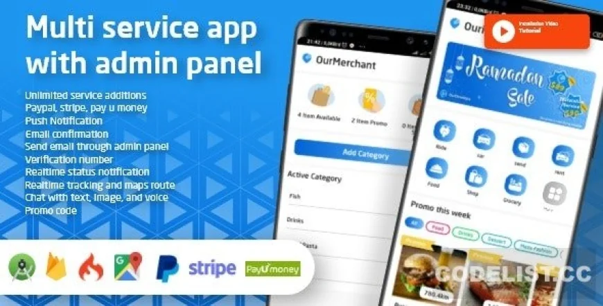 Ouride v2.1.0 - Multi Service App With Customer App, Driver App, Merchant App and Admin Panel - nulled