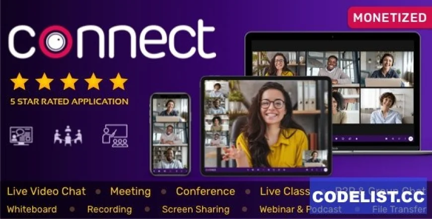 Connect v1.11 - Live Video Chat, Conference, Live Class, Meeting, Webinar, Whiteboard, File Transfer, Chat