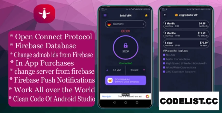Solid VPN With Firebase Database And OPEN CONNECT PROTOCOL v1.0.0