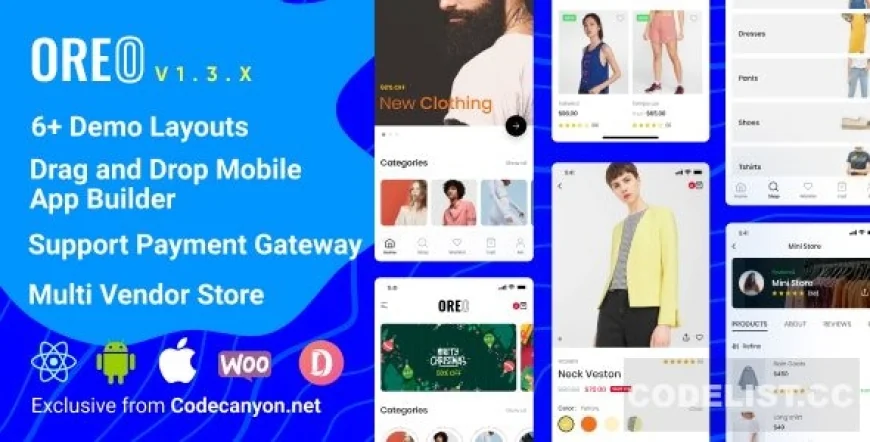 Oreo Fashion v1.4.3 - Full React Native App for Woocommerce