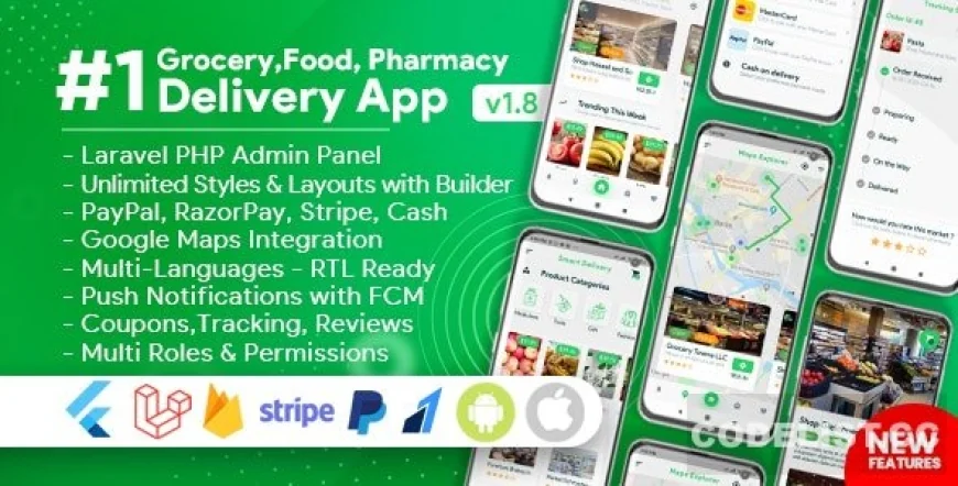 Grocery, Food, Pharmacy, Store Delivery Mobile App with Admin Panel v1.8.0