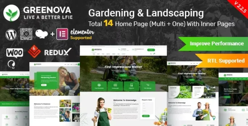Greenova v2.3.5 - Gardening &amp; Landscaping WordPress Theme