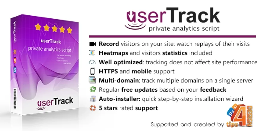 userTrack v2.3.2 - Private Analytics with Mouse Heatmaps and Full Visitor Recording
