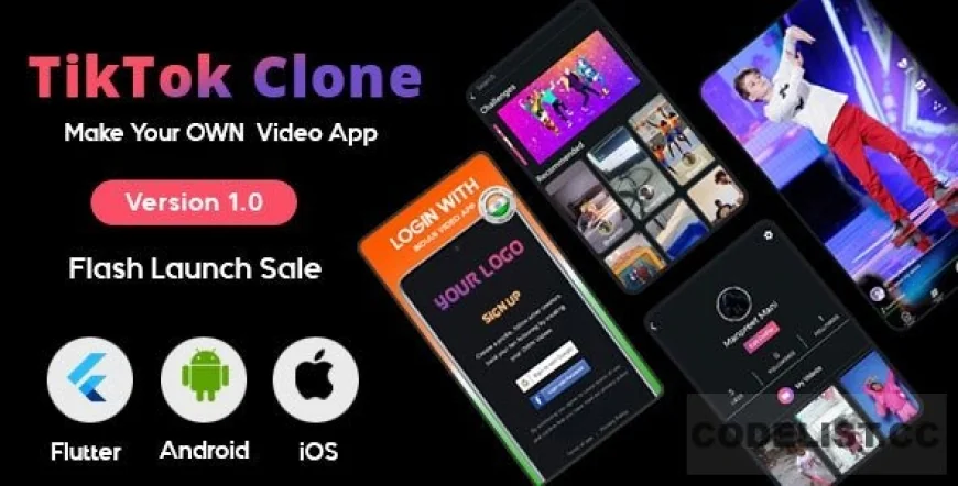 Flutter - TikTok | Triller Clone & Short Video Streaming Mobile App for Android & iOS v1.0