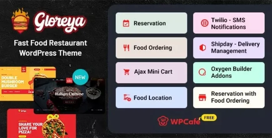 Gloreya - Food Ordering &amp; Delivery Restaurant WordPress Theme v2.0.8