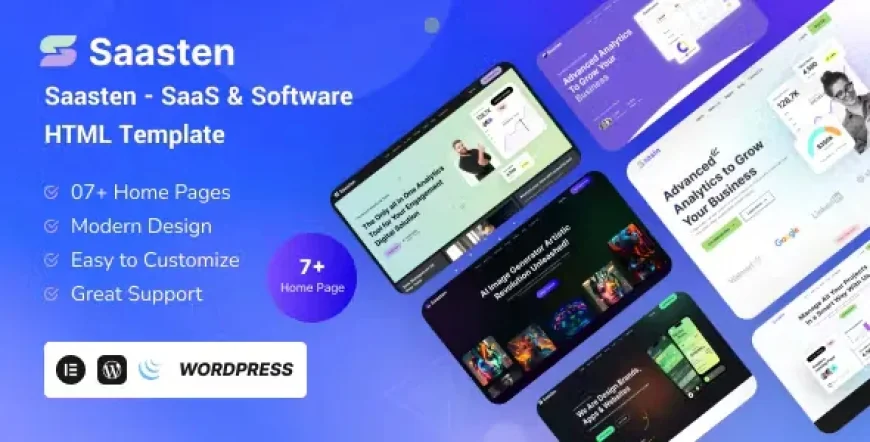 Saasten - SaaS &amp; Software Landing WordPress Theme v1.0