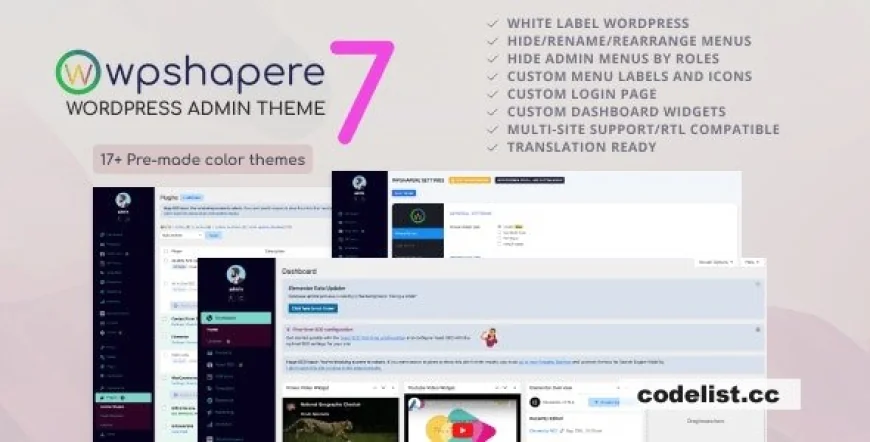 WPShapere v7.0.9 - Wordpress Admin Theme