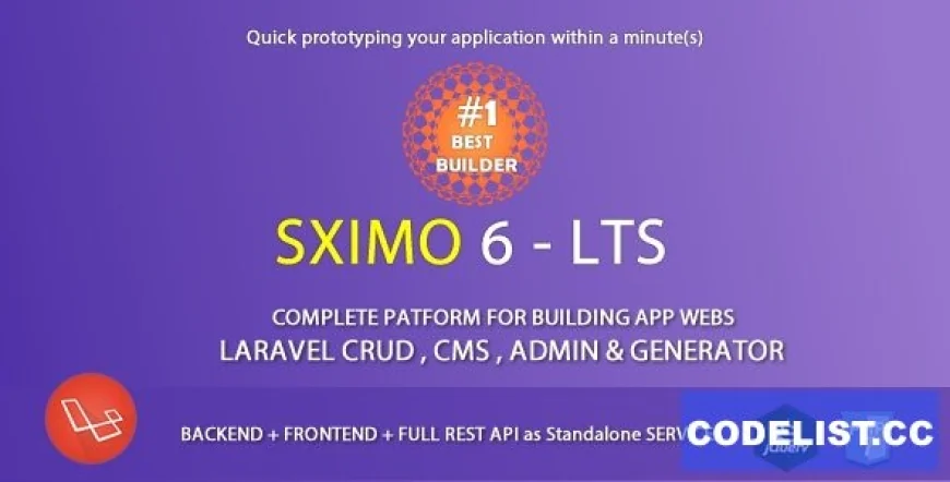 Laravel Multi Purpose Application v7.1 - CRUD - CMS - Sximo 6