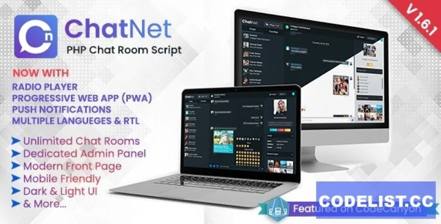 ChatNet v1.6.1 - PHP Chat Room &amp; Private Chat Script - nulled