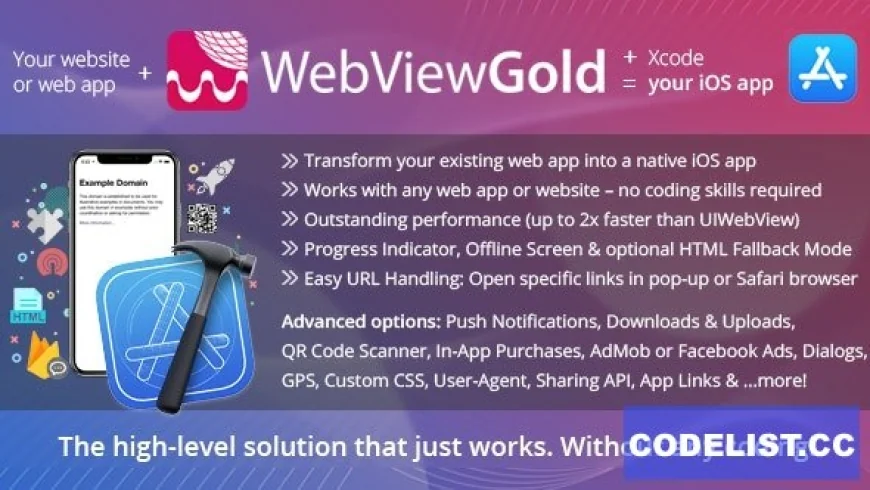 WebViewGold for iOS v9.3 – WebView URL/HTML to iOS app + Push, URL Handling, APIs &amp; much more!